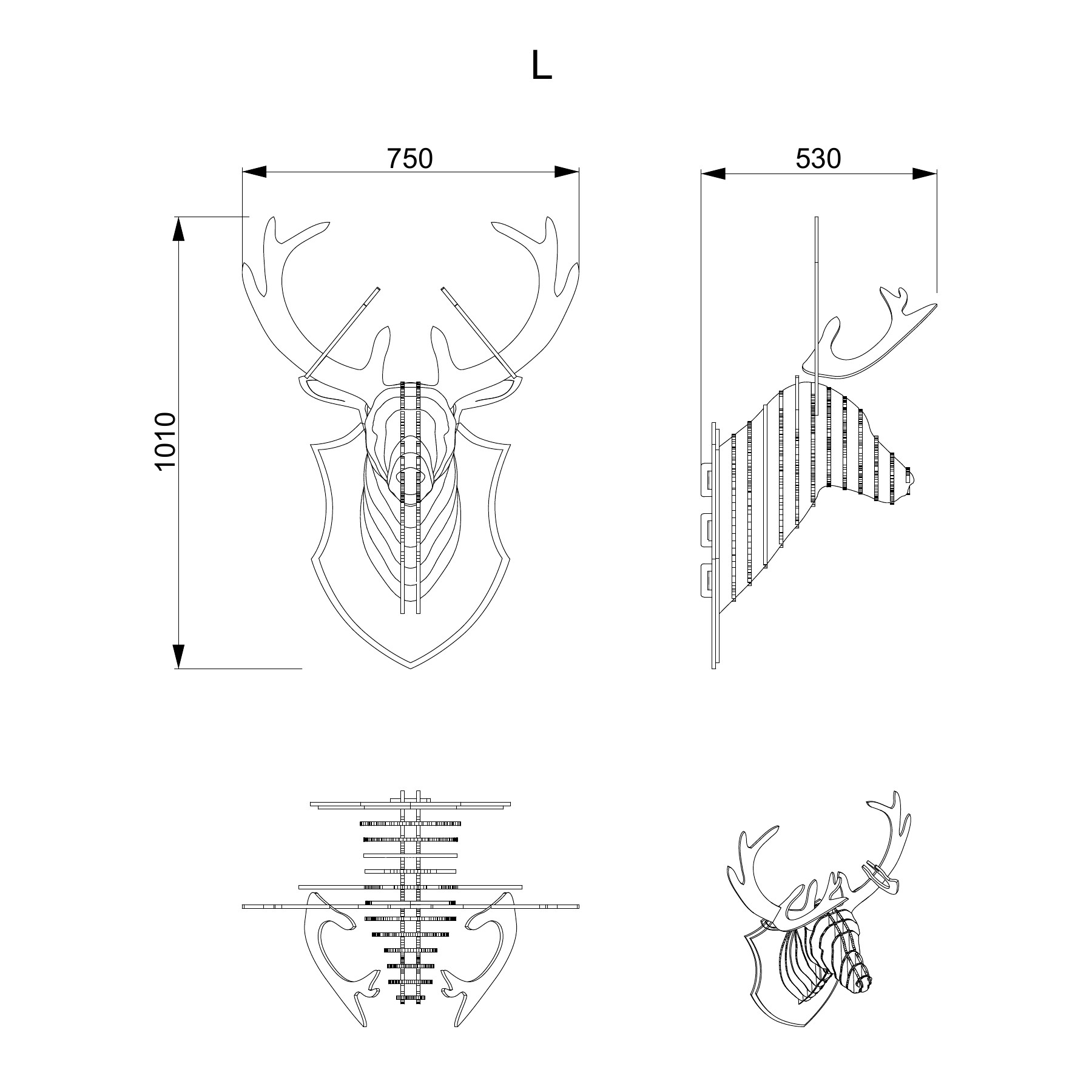 Villy – hjortegevir — Produktmål — L