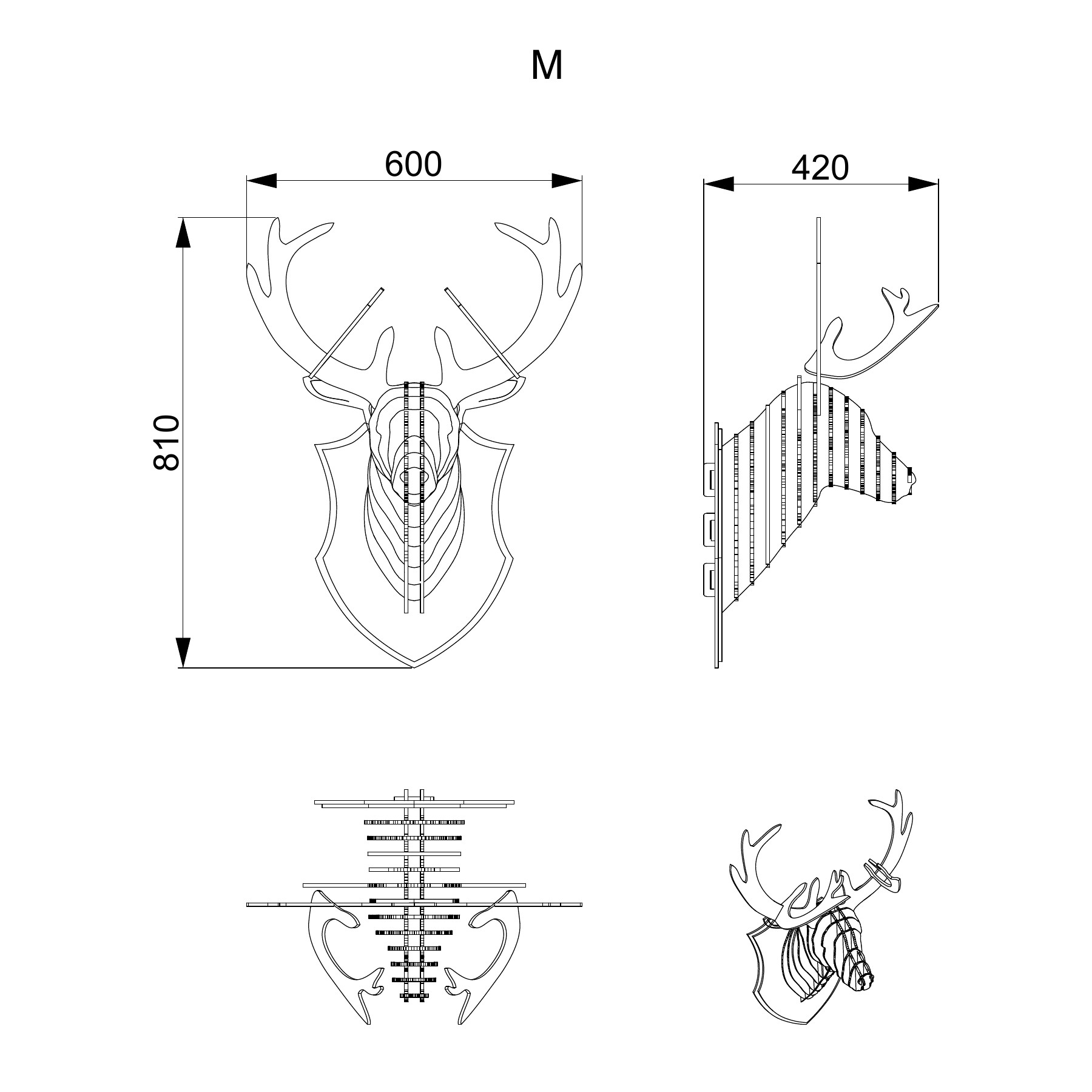 Villy – hjortegevir — Produktmål — M