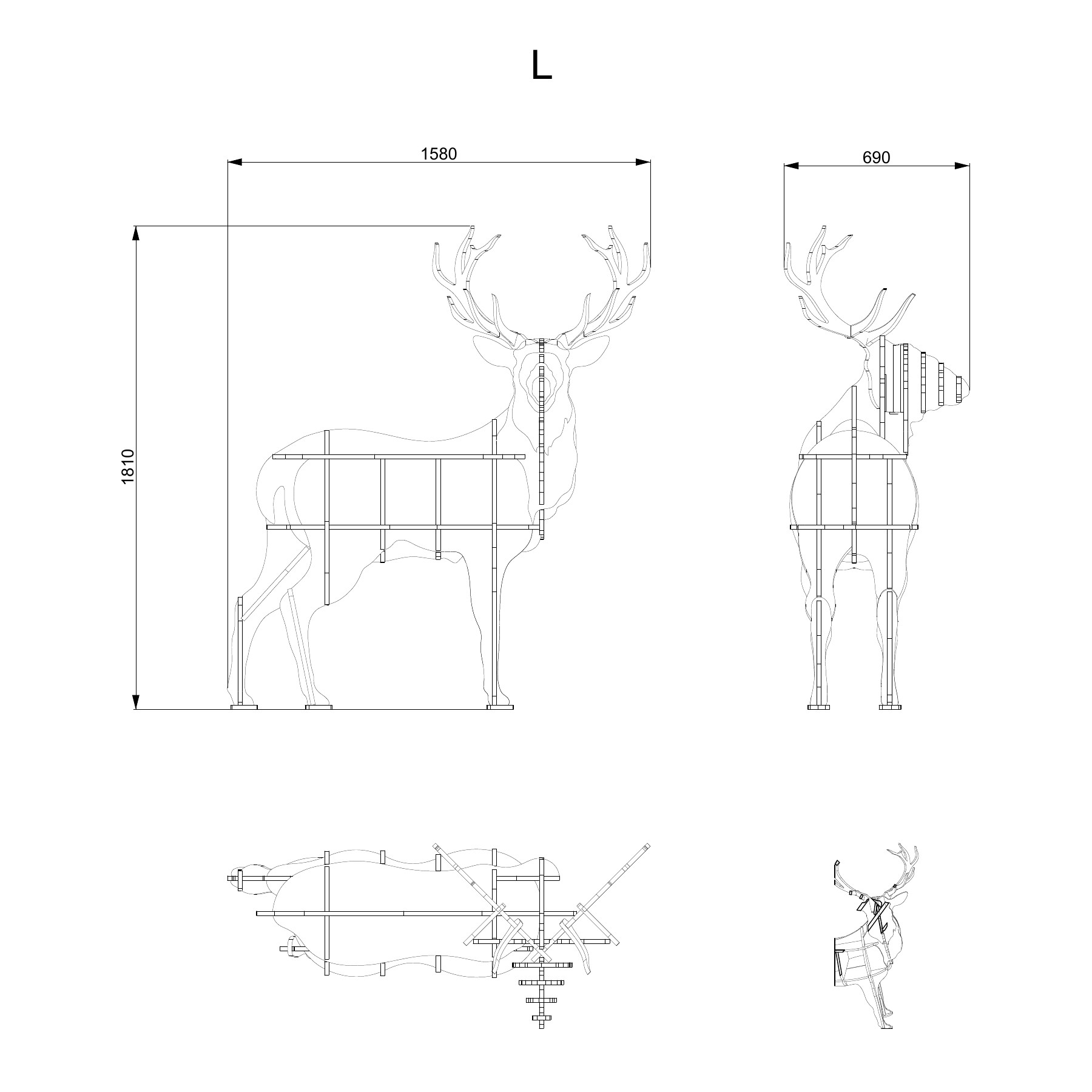 Walter – hjortehylle — Produktmål — L