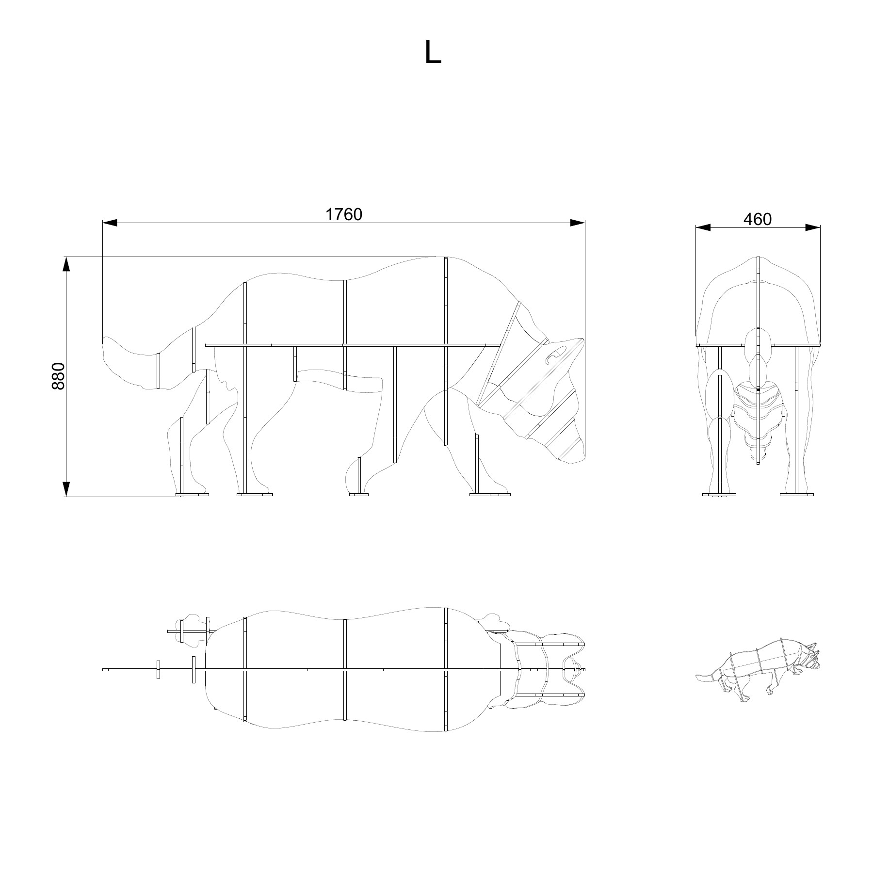 Fabio – ulvehylle — Produktmål — L