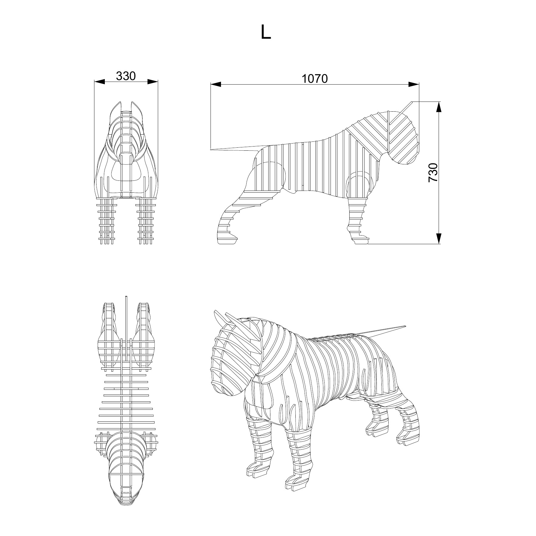 Ozzy – bullterrier — Produktmål — L