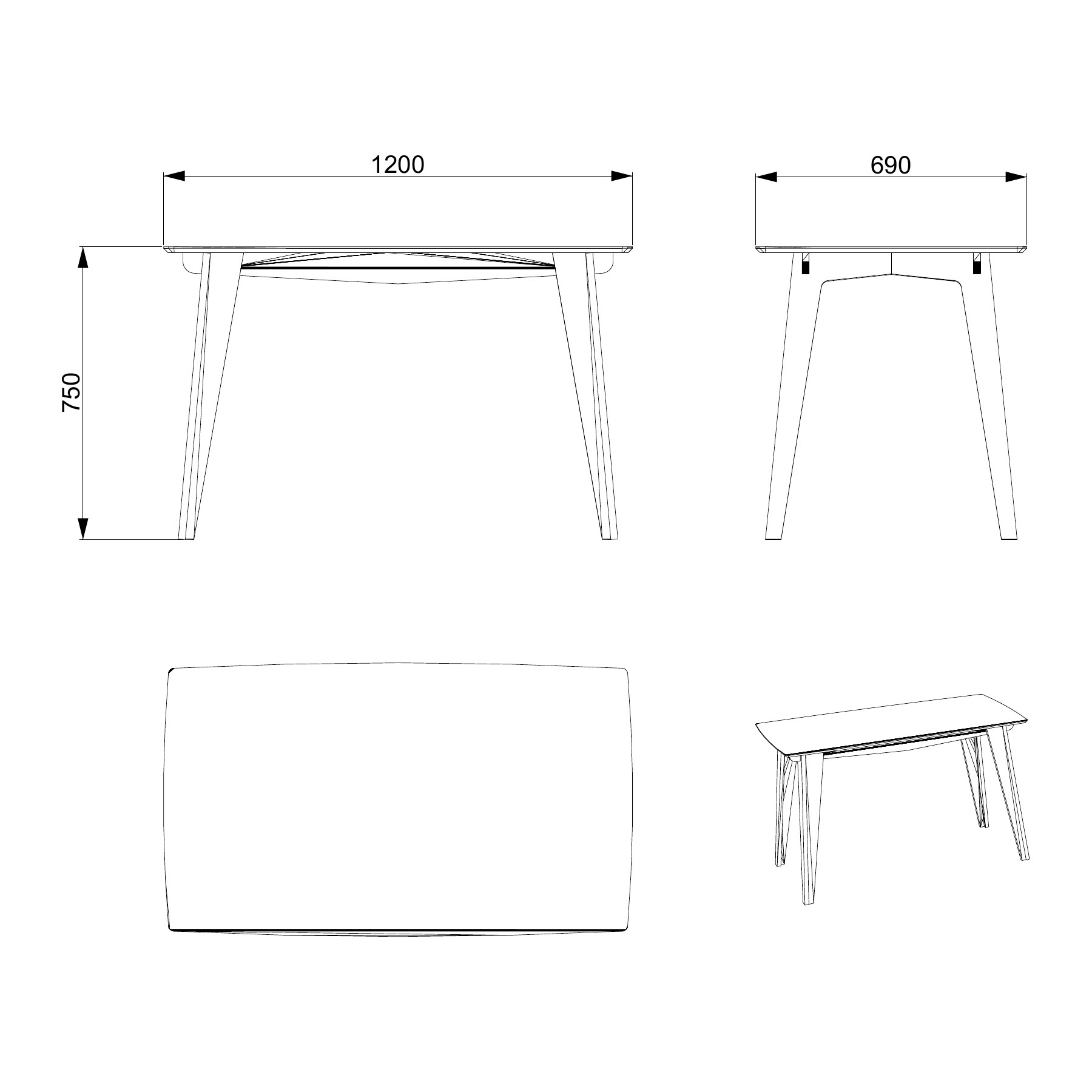 Otto – bord — Produktmål