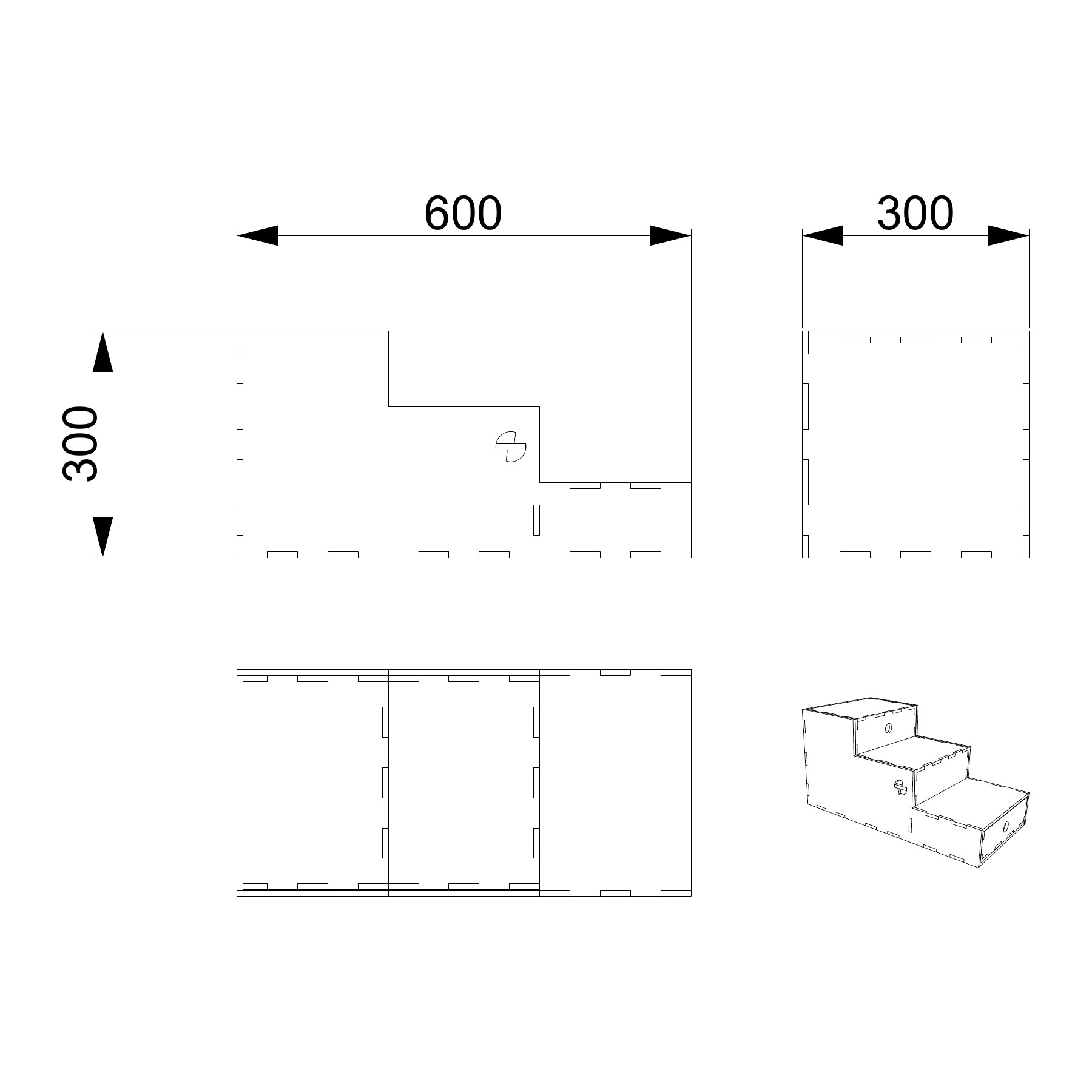 Eddy DIY Dog Stairs — Product dimensions