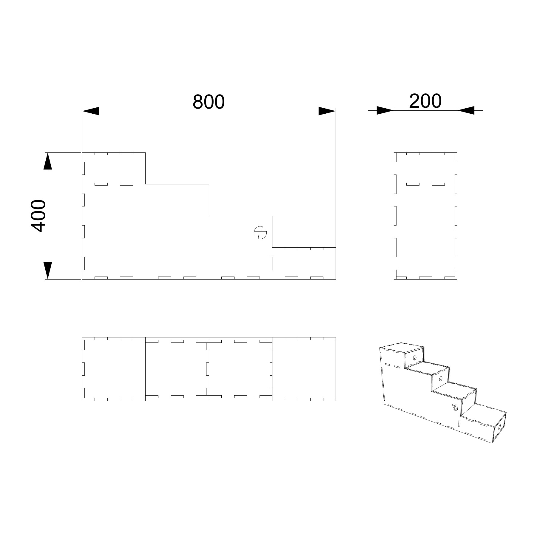 Abby DIY Dog Stairs — Product dimensions
