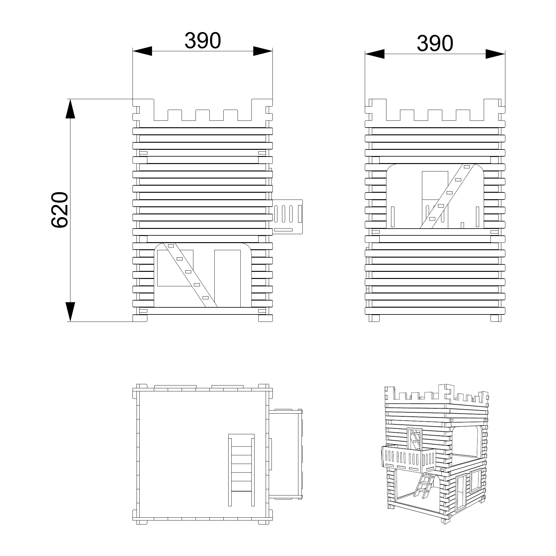 Stella DIY Dollhouse — Product dimensions