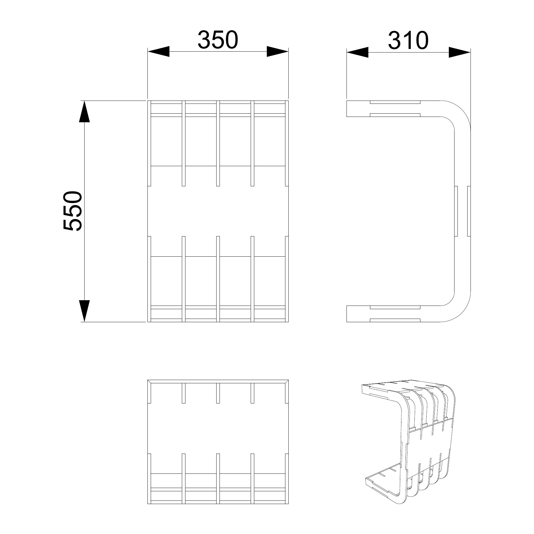 Iko – sidebord (byggesett) — Produktmål